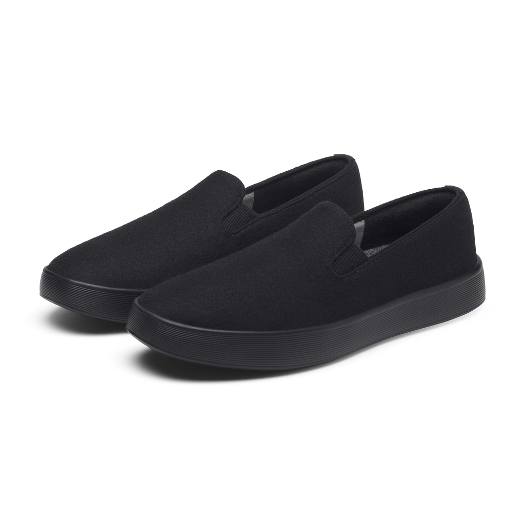 Men's Wool Cruiser Slip On - Natural Black (Natural Black Sole)