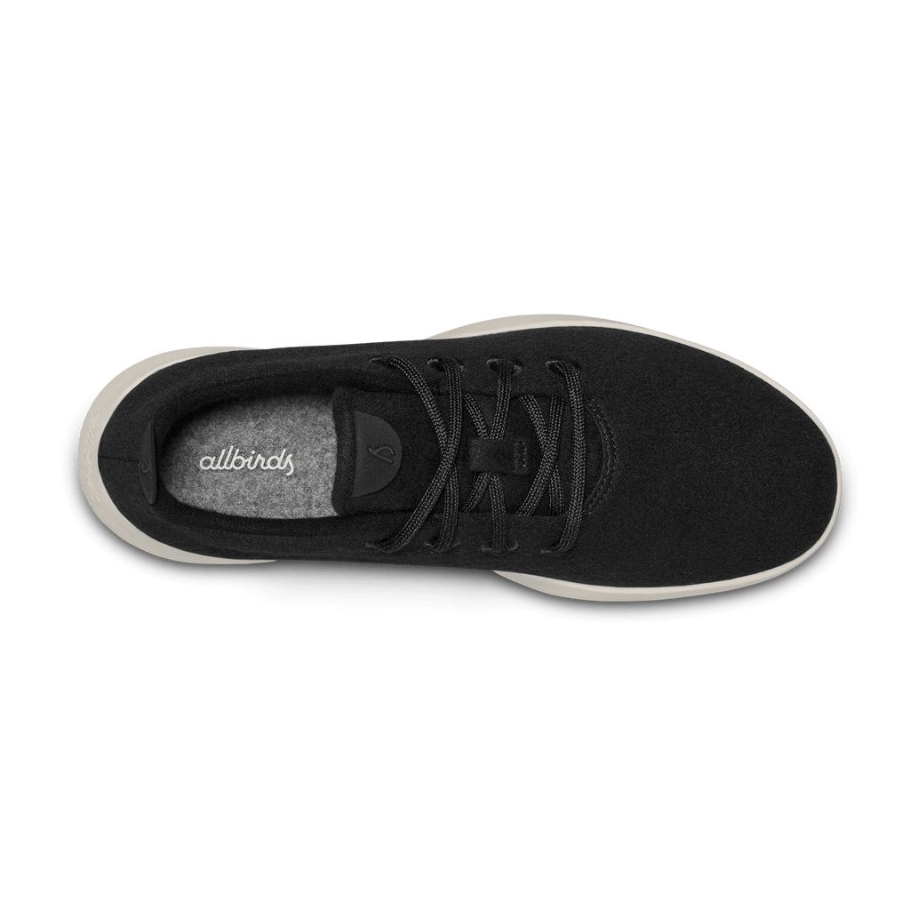 Women's Wool Runner - True Black (Cream Sole)